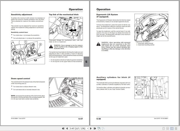 Landini Tractor Super 100B to 110 Operators Maintenance Manual 6622895A1 EN 2