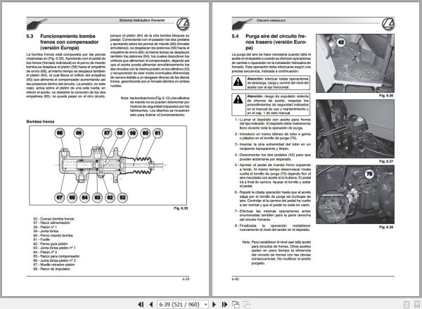 Landini Tractor TECHNOFARM 60 70 75 80 Service Manual 4208723M1 ES 2