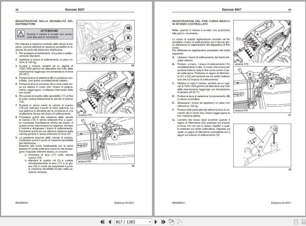 Landini Tractor TREKKER 4 105 to 4 110 Service Manual 6642853A1 IT 2