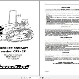 Landini Tractor TREKKER COMPACT CFS CF Service Manual 6628760A1 IT 1