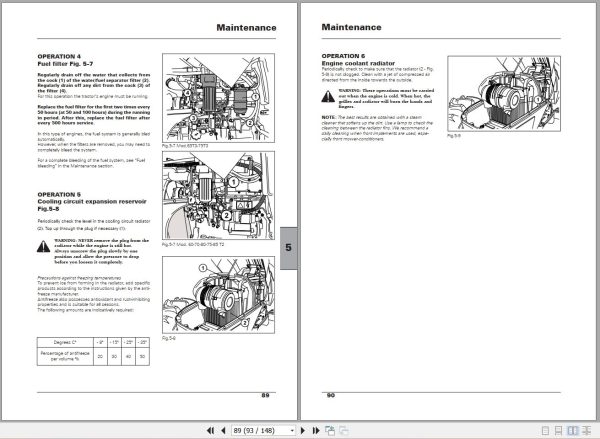 Landini Tractor Technofarm 60T2 to 75T3 Operators Maintenance Manual 6505856M1 EN 2