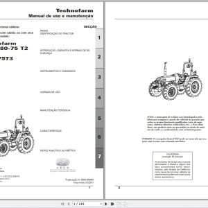 Landini Tractor Technofarm 60T2 to 75T3 Operators Maintenance Manual 6505859M1 PT 1