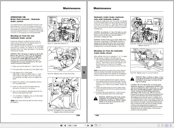 Landini Tractor Technofarm 65 75 80 Operators Maintenance Manual 4209127M1 EN 2