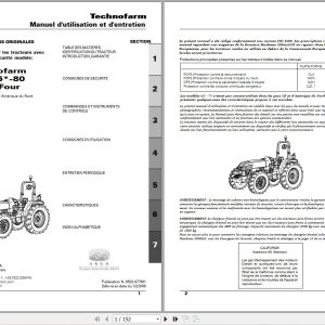 Landini Tractor Technofarm 65 75 80 Operators Maintenance Manual 6502477M1 FR 1