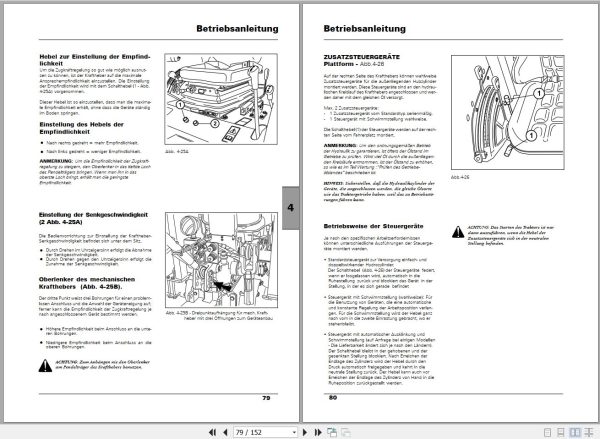 Landini Tractor Technofarm 65 75 80 Operators Maintenance Manual 6502479M1 DE 2