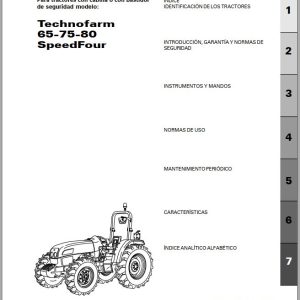 Landini Tractor Technofarm 65 75 80 SpeedFour Operators Maintenance Manual 4209131M1 ES 1