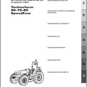 Landini Tractor Technofarm 65 75 80 SpeedFour Operators Maintenance Manual 4209137M1 PT 1