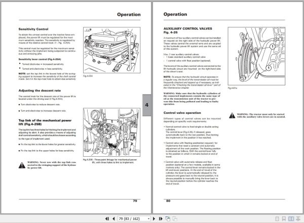 Landini Tractor Technofarm 65 80 Operators Maintenance Manual 6508011M2 EN 2