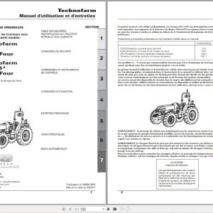 Landini Tractor Technofarm 65 80 SpeedFour Operators Maintenance Manual 6508012M1 FR 1