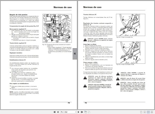 Landini Tractor Technofarm 65 80 SpeedFour Operators Maintenance Manual 6508015M1 PT 2