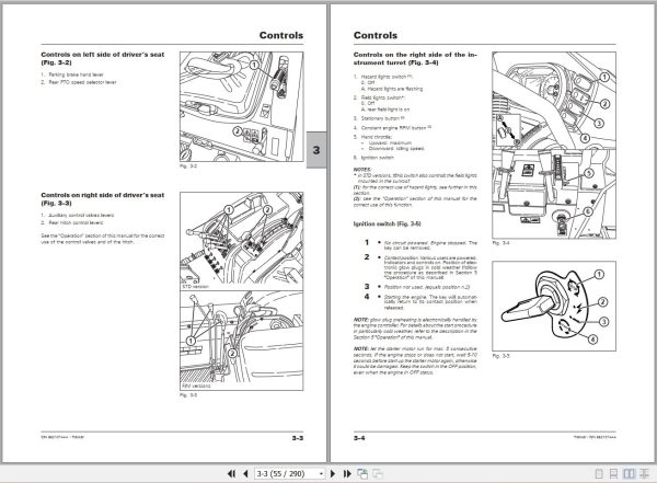 Landini Tractor Trekker 4 105 to 4 110 F M Operators Maintenance Manual 6621074A4 EN 2