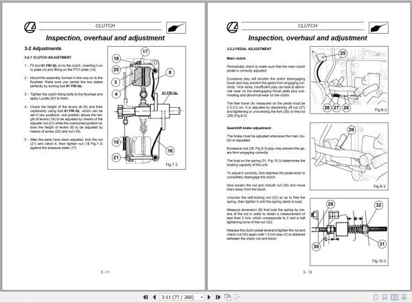 Landini Tractor Trekker 60F 70F Service Manual 3662213M1 EN 2