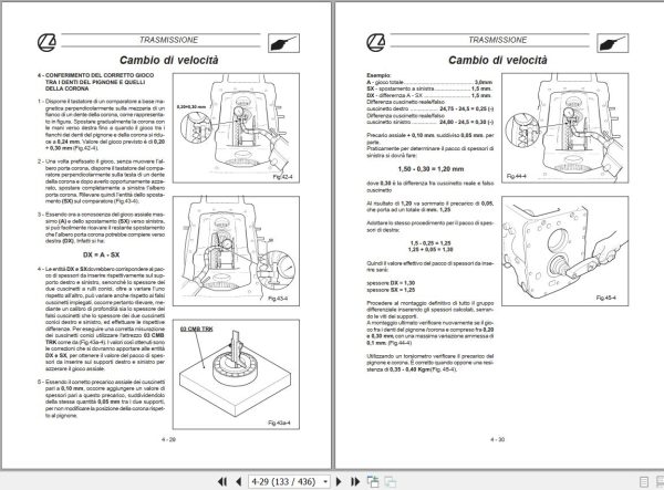 Landini Tractor Trekker 70C to 100CFL Service Manual 3539534M2 IT 2