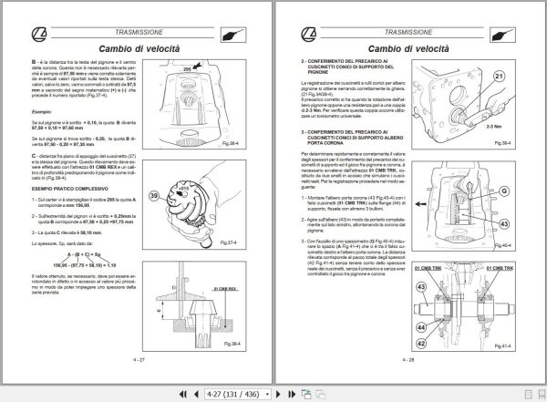 Landini Tractor Trekker 70C to 100CFL Service Manual 3662269M2 IT 2