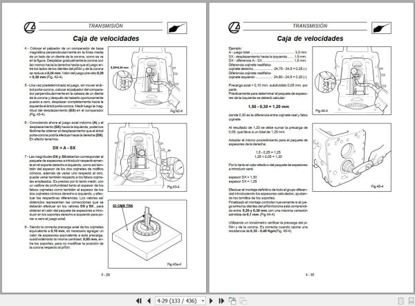 Landini Tractor Trekker 70C to 100CFL Service Manual 3667170M2 ES 2