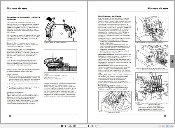 Landini Tractor Trekker 75C to 105CM Operators Maintenance Manual 3689807M1 ES 2
