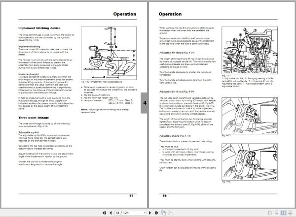 Landini Tractor Trekker 80CF to 105M Operators Maintenance Manual 6502822M1 EN 2