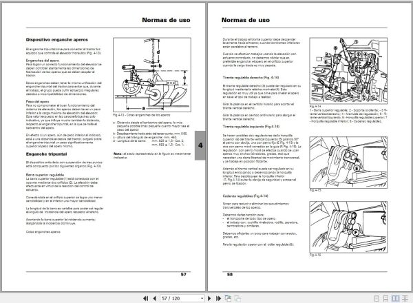 Landini Tractor Trekker 80CF to 105M Operators Maintenance Manual 6502824M1 ES 2