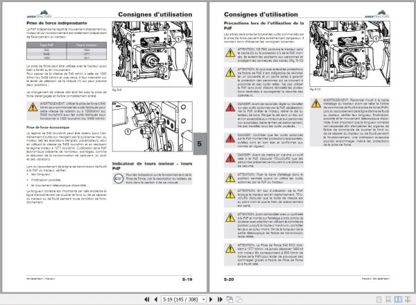 Landini Tractor Trekker4 4 085 to 4 120 F M Operators Maintenance Manual 6696768A1 FR 2