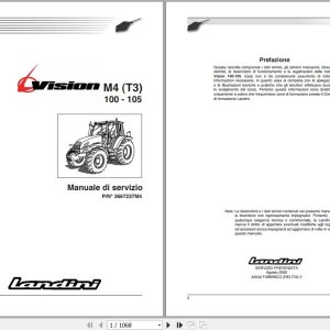 Landini Tractor Vision 100 105 M4 Tier3 Service Manual 3667237M4 IT 1