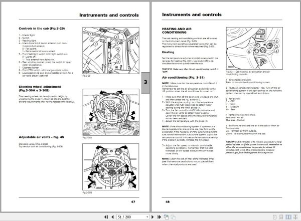 Landini Tractor Vision 80 90 100 Operators Maintenance Manual 3662226M1 EN 2