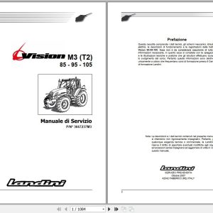 Landini Tractor Vision 85 95 105 M3 Tier2 Service Manual 3667237M3 IT 1