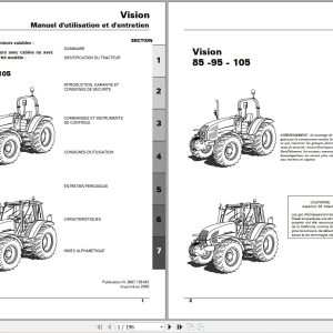 Landini Tractor Vision 85 95 105 Operators Maintenance Manual 3667136M3 FR 1