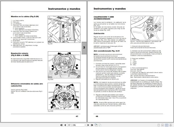 Landini Tractor Vision 85 95 105 Operators Maintenance Manual 3667186M3 ES 2