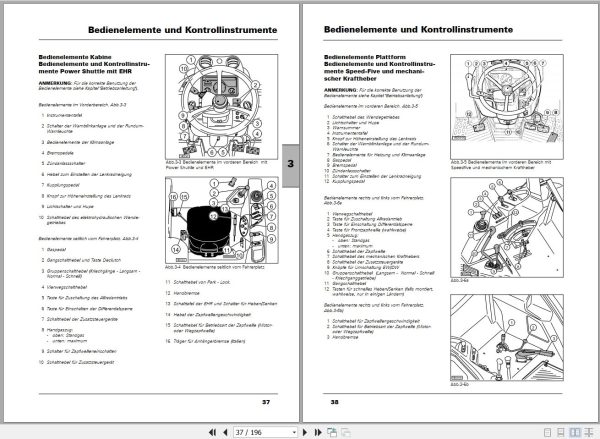 Landini Tractor Vision 85 95 105 Operators Maintenance Manual 3667317M3 DE 2