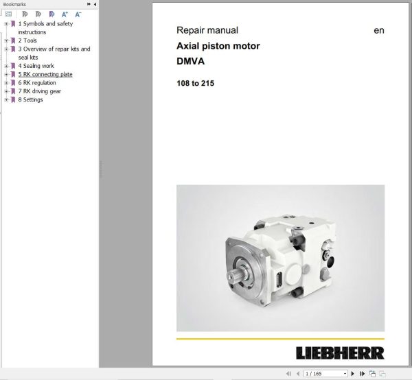 Liebherr Axial Piston Motor DMVA 108 to 215 Repair Manual 1