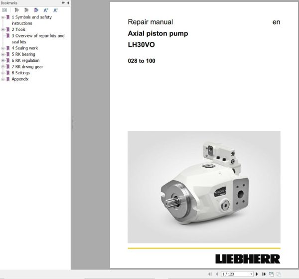 Liebherr Axial Piston Pump LH30VO 028 to 100 Operating Instruction 1