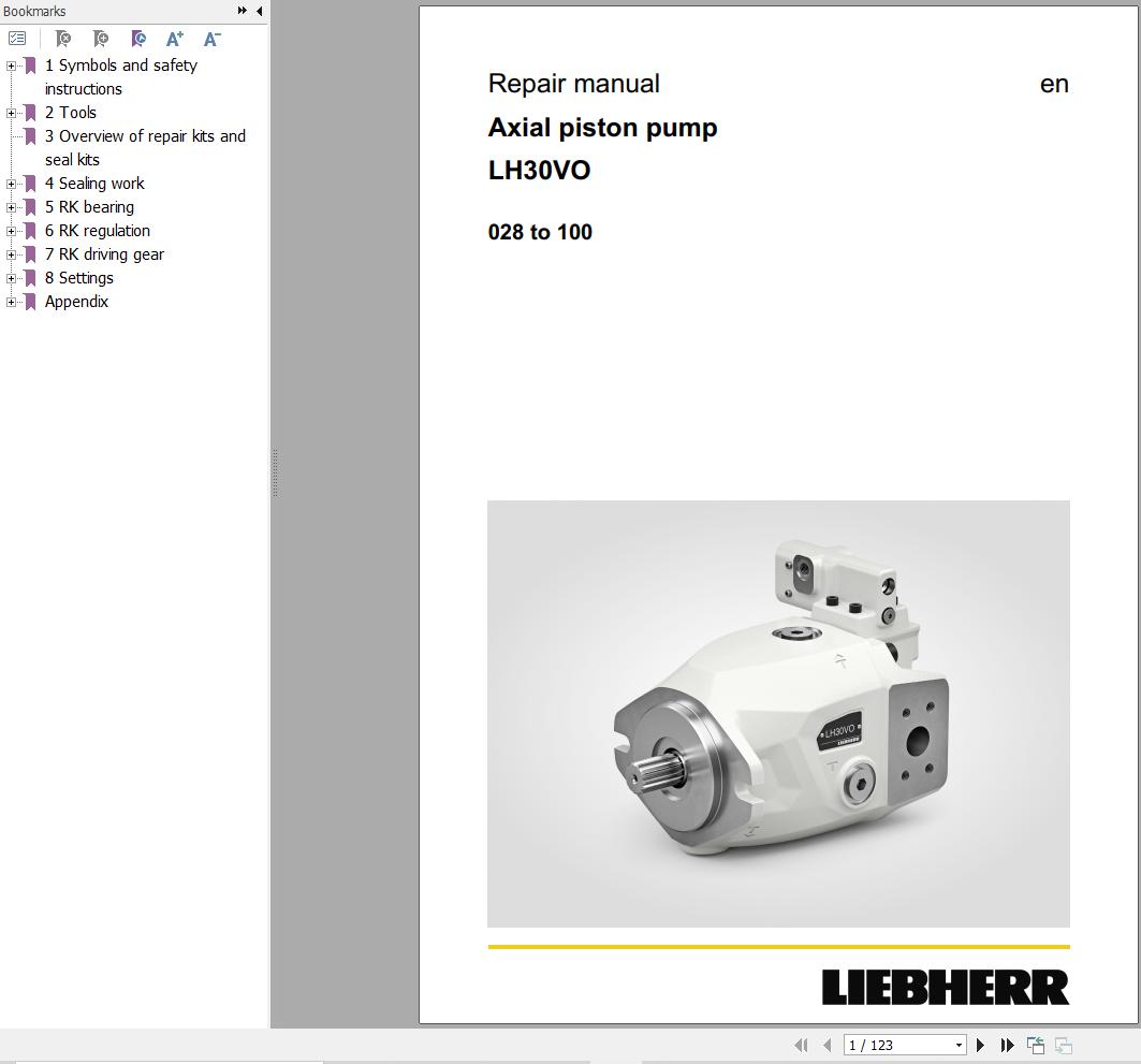 Liebherr Axial Piston Pump LH30VO 028 to 100 Operating Instruction 1