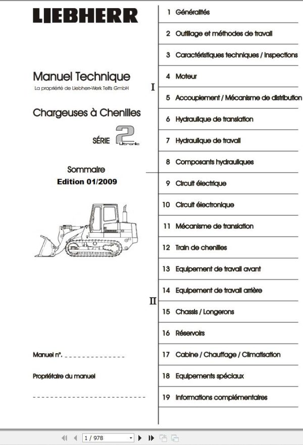 Liebherr Bulldozers LR622 LR622B LR632 LR632B Technical Manual FR 1