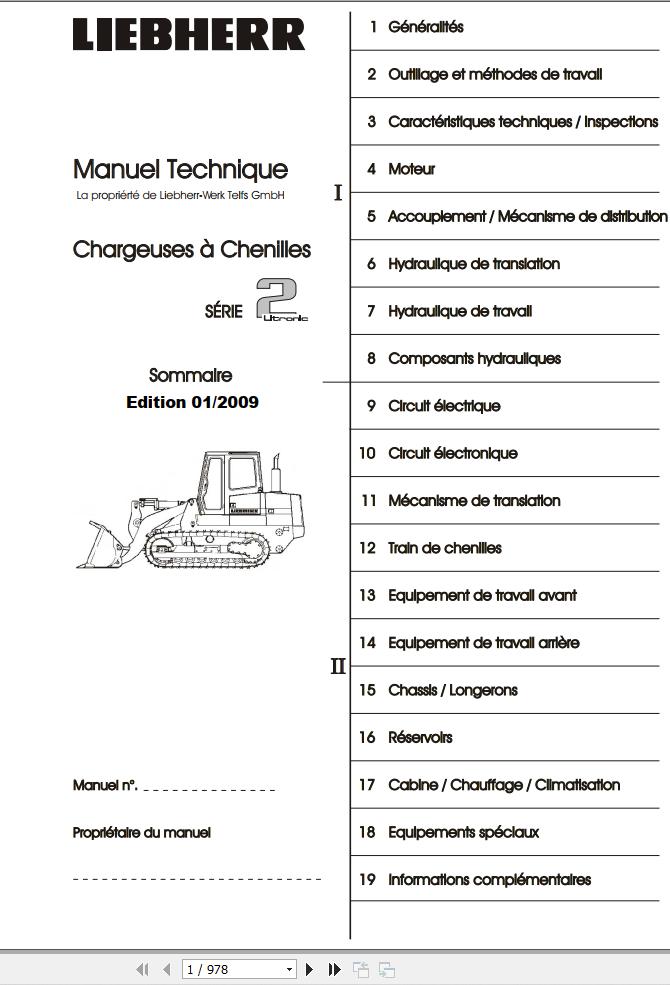 Liebherr Bulldozers LR622 LR622B LR632 LR632B Technical Manual FR 1
