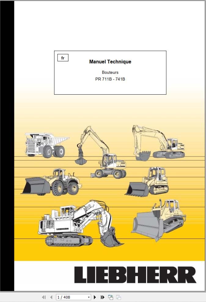 Liebherr Bulldozers PR711B PR741B Technical Manual FR 1