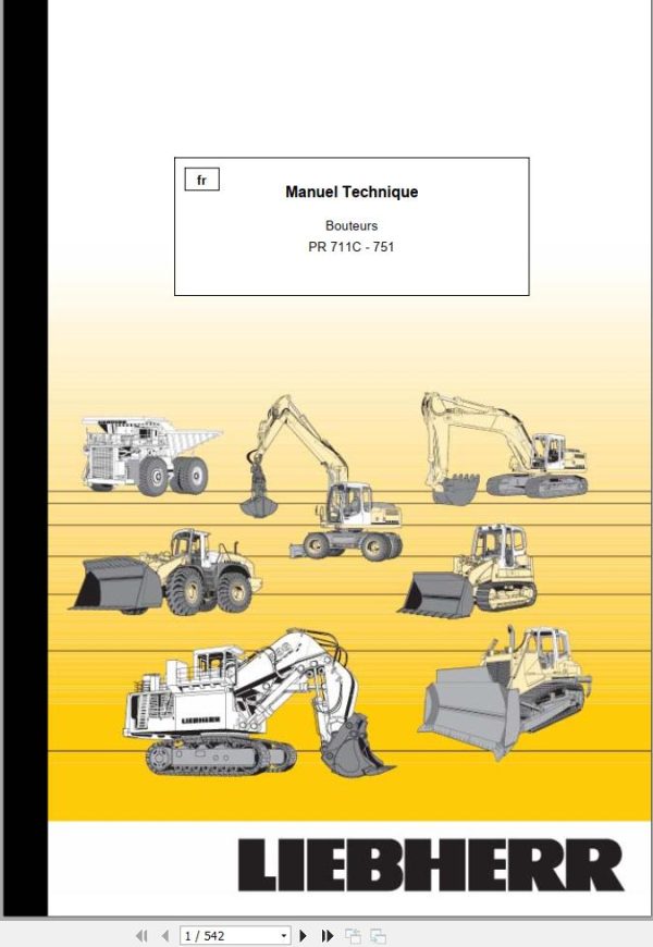 Liebherr Bulldozers PR711C PR751 Technical Manual FR 1