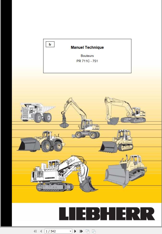 Liebherr Bulldozers PR711C PR751 Technical Manual FR 1