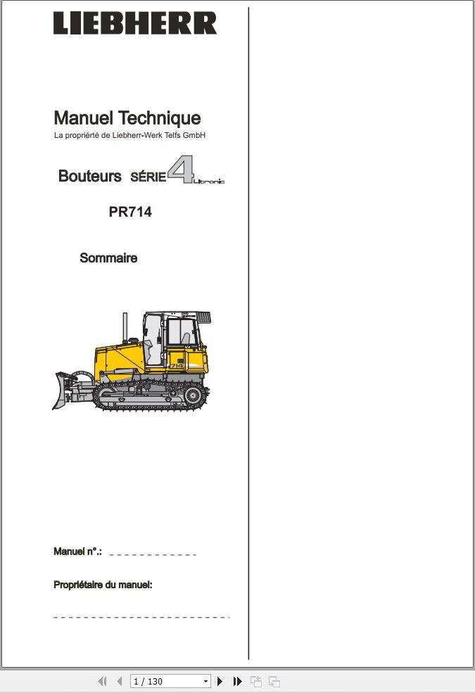 Liebherr Bulldozers PR714 Technical Manual FR 1