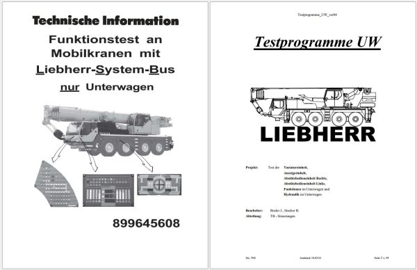 Liebherr Crane LTM 1080 1 UW System Bus Technical Information 899645608 DE 1