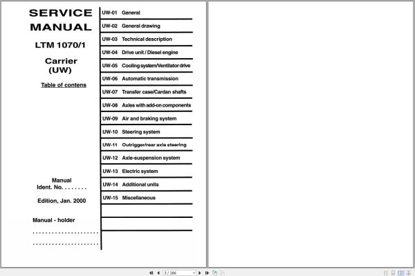 Liebherr Crane LTM1070 1 Service Operators Manual and Schematics 1