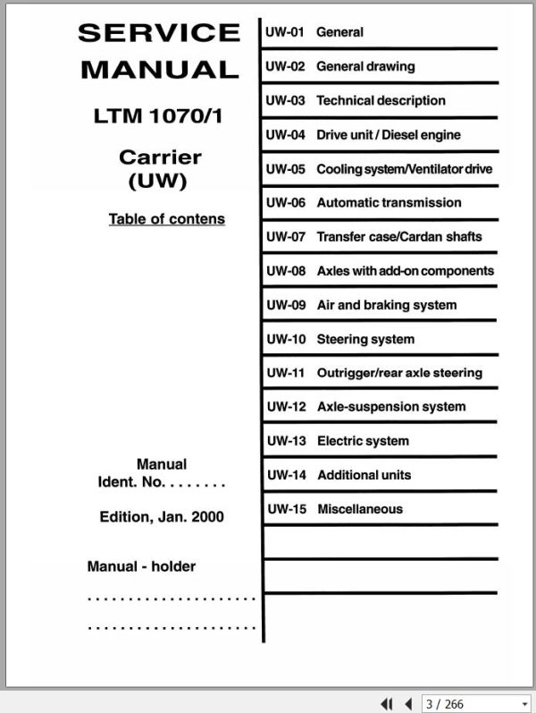 Liebherr Crane LTM1080N LTM1070 Z22395 Service Manual 1