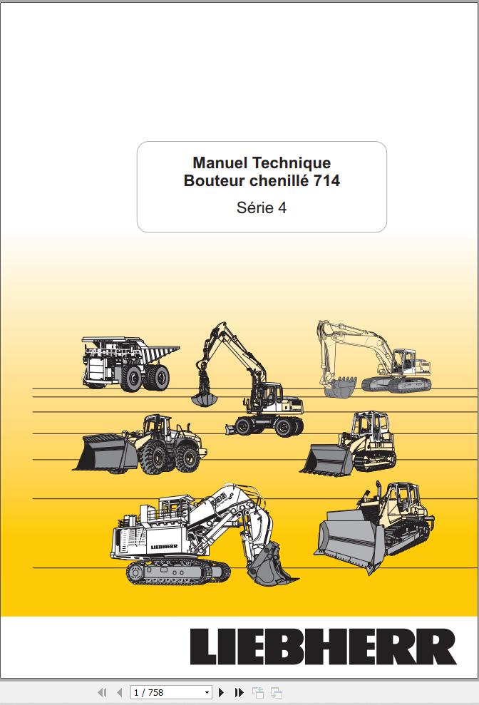 Liebherr Crawler Bulldozer PR714 Technical Manual TM10490 FR 1