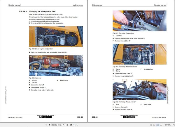 Liebherr Crawler Dozer PR716 1422 PR716 1423 Service Manual 12213055 2