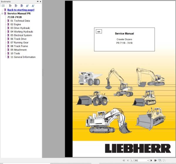 Liebherr Crawler Dozers PR711B to PR741B Service Manual 1