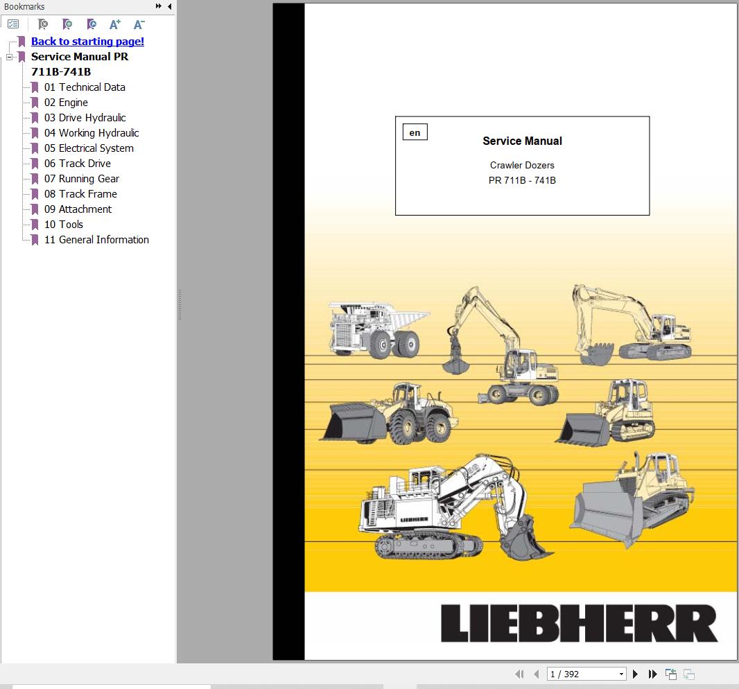 Liebherr Crawler Dozers PR711B to PR741B Service Manual 1
