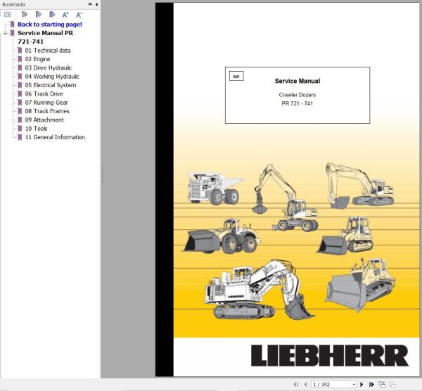 Liebherr Crawler Dozers PR721 to PR741 Service Manual 1