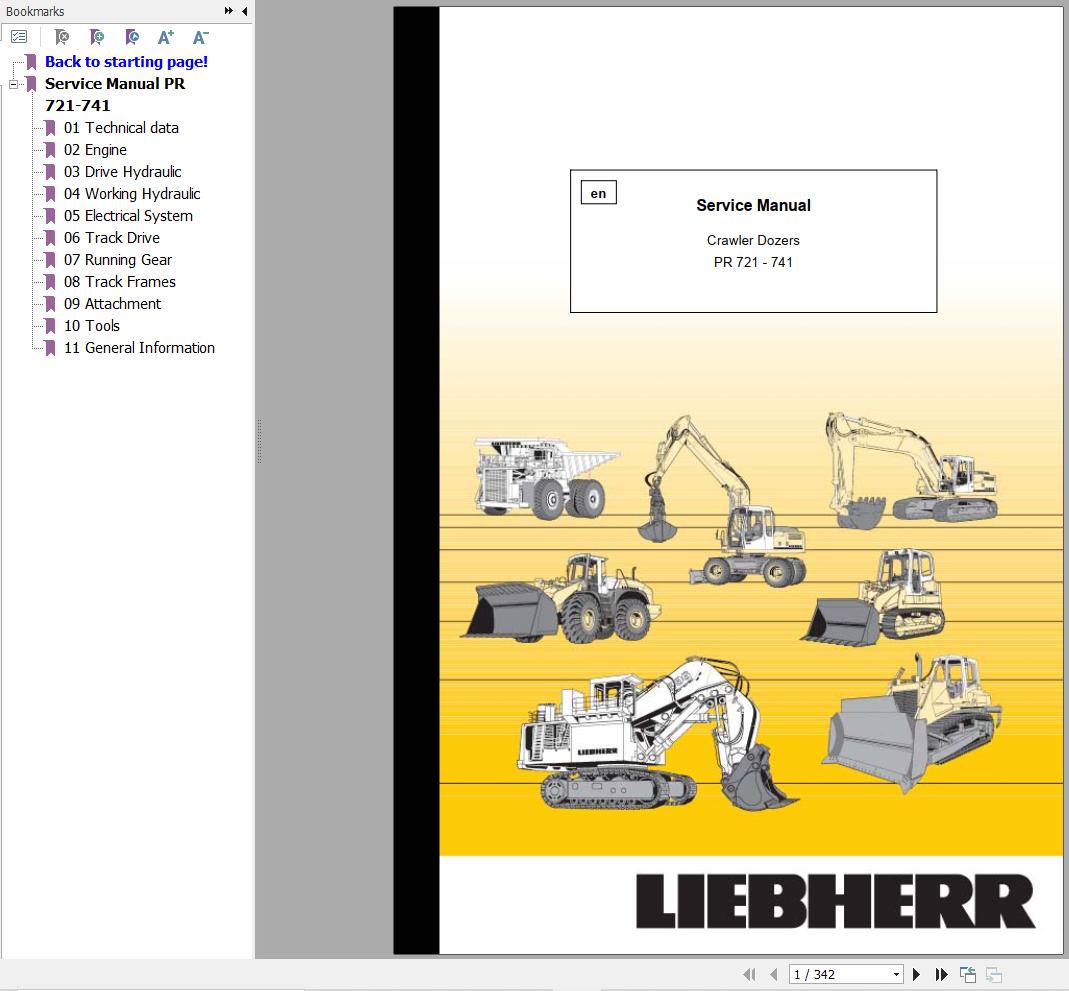 Liebherr Crawler Dozers PR721 to PR741 Service Manual 1