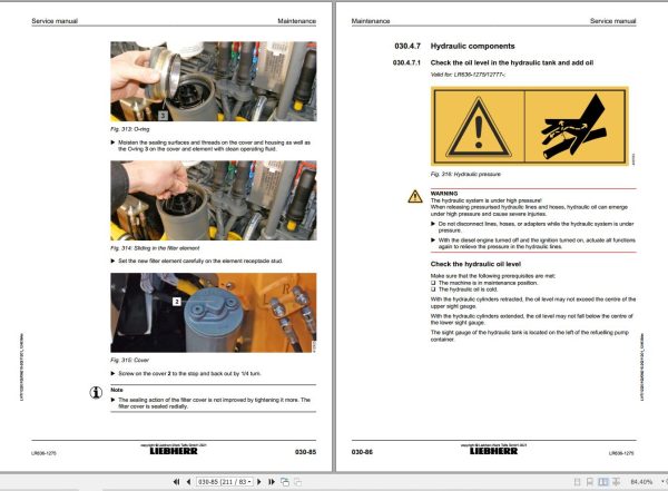 Liebherr Crawler Loader LR636 1275 Service Manual 12203102 2