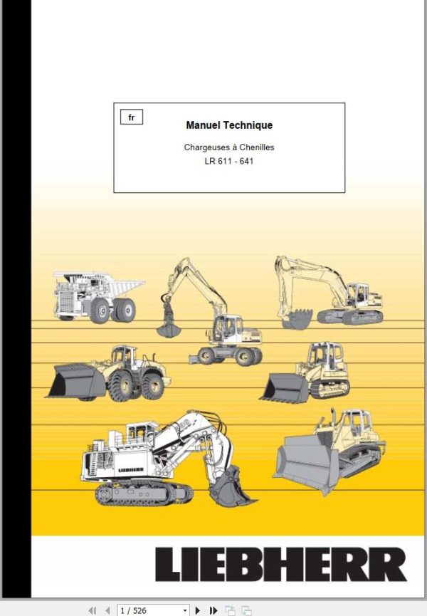 Liebherr Crawler Loaders LR611 LR641 Technical Manual FR 1