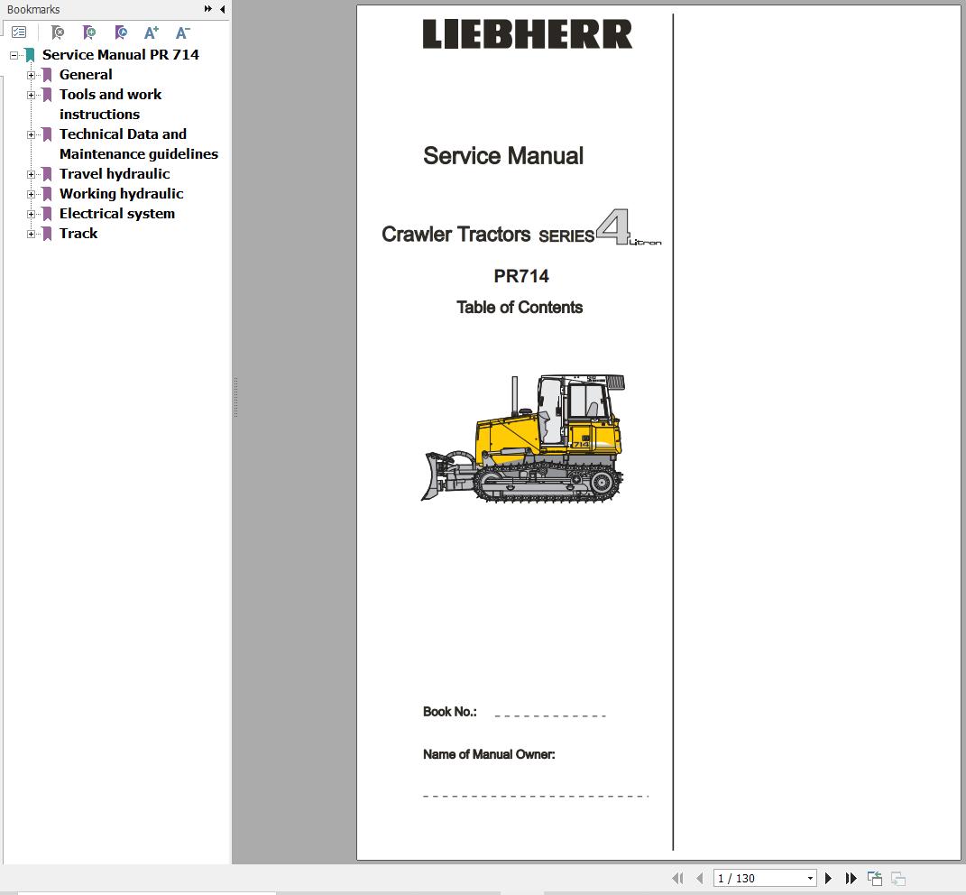 Liebherr Crawler Tractor PR714 PR714XL PR714LGP Service Manual 1